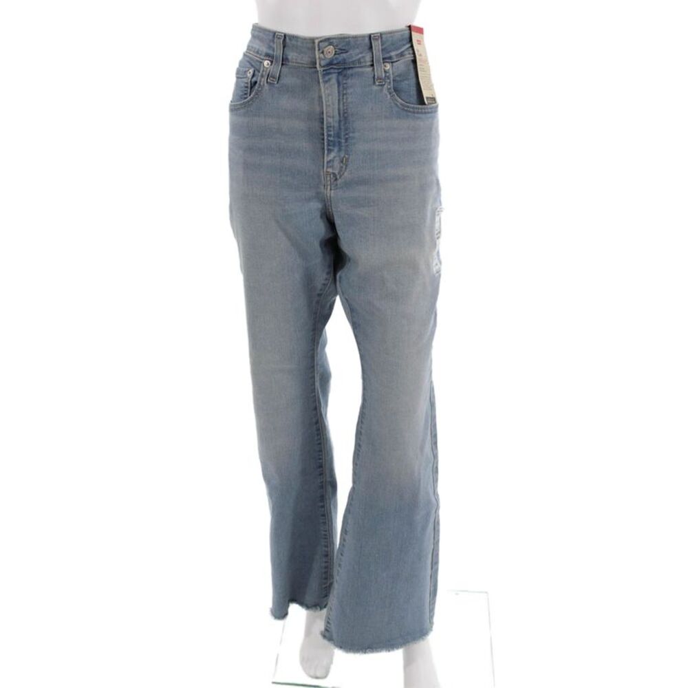 Levis Unisex Flared Jeans Light Blue High Rise Size 32